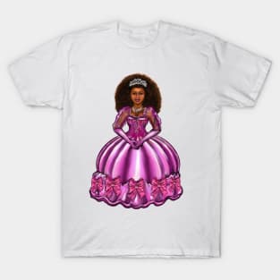 Princess -  Black Afro Princess in purple  8 ! beautiful  black girl with Afro hair, brown eyes and dark brown skin. Hair love ! T-Shirt